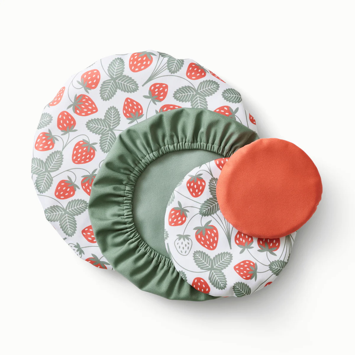 Strawberry print bowl caps