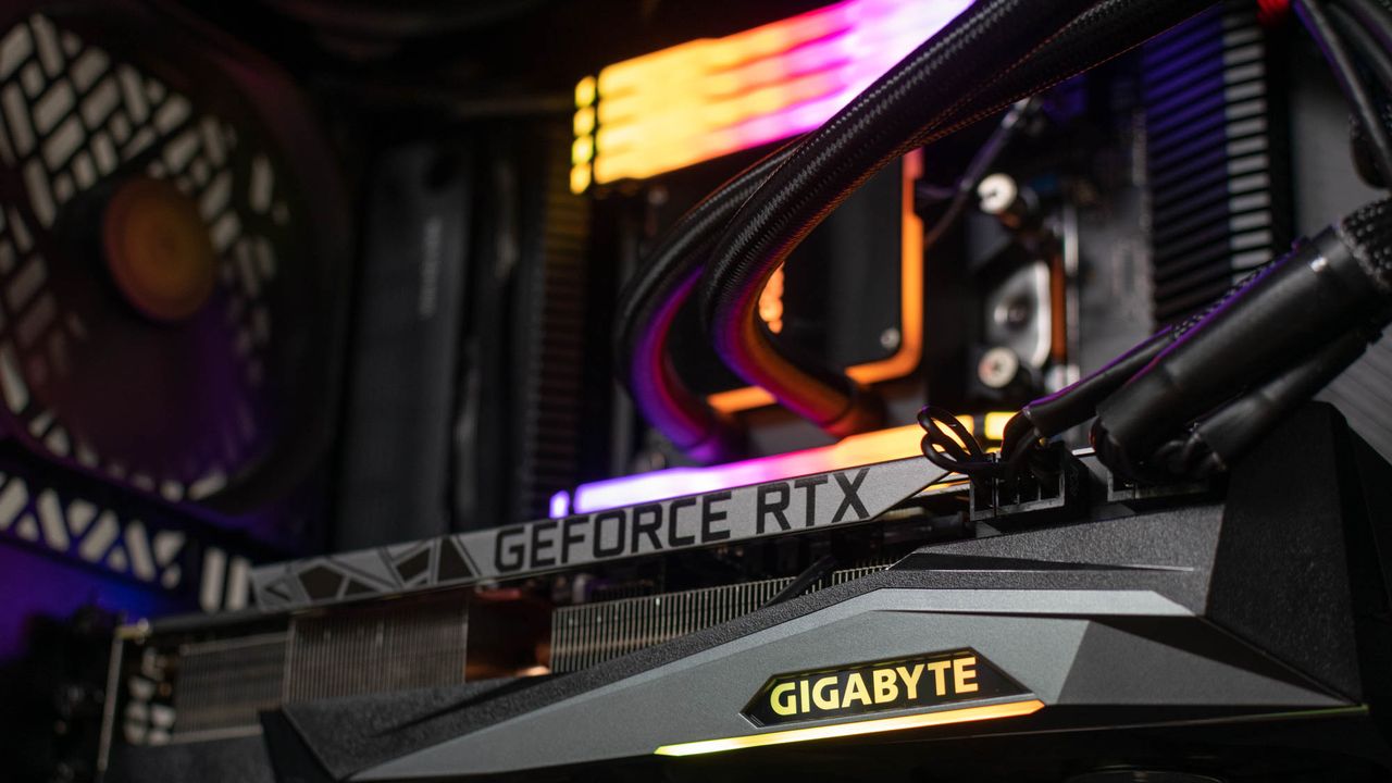 The Chillblast Fusion Threadripper Pro RTX 3975WX Workstation RAM showing activated RGB lighting