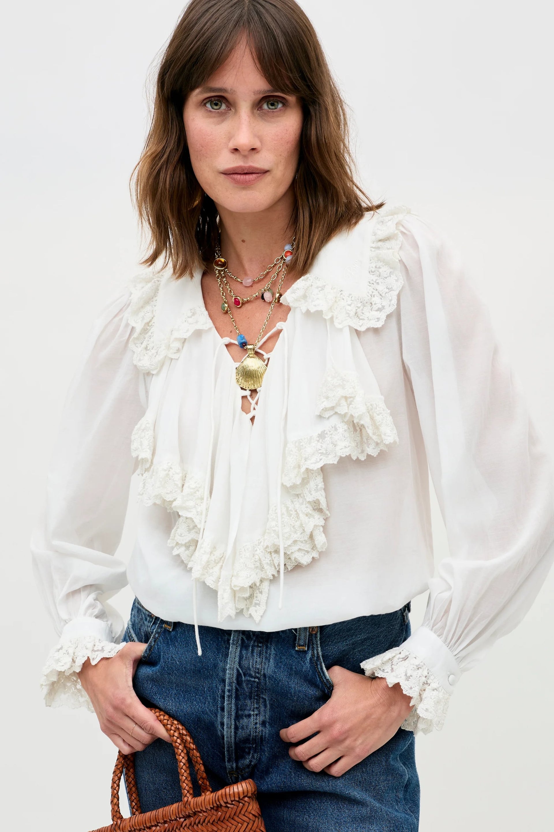 Milia Cotton Blouse in White