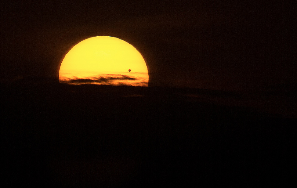 Venus transit 2012 at hour four, seen from North Dakota.