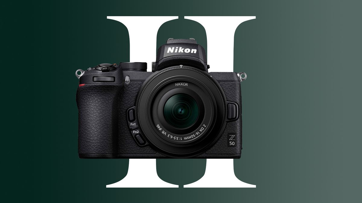 Nikon Z50 II – A Nikon Z50 camera with the Roman numerals &quot;II&quot; begind it