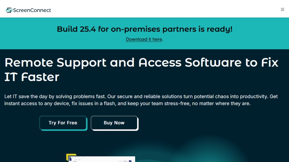 ConnectWise ScreenConnect website screenshot (June 2025).