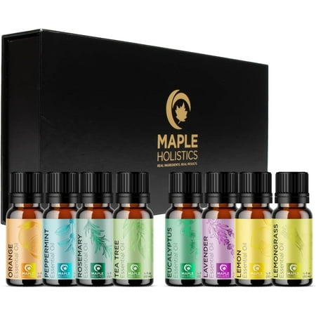 Pure Essential Oil Set for Diffuser - Aromatherapy Essential Oils for Diffusers for Home Travel and Self Care With High Grade Essential Oils for Hair Skin and Nails - Oil Diffuser Essential Oils Set