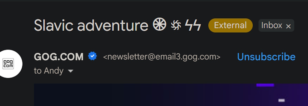 Nazi runes in GOG newsletter email