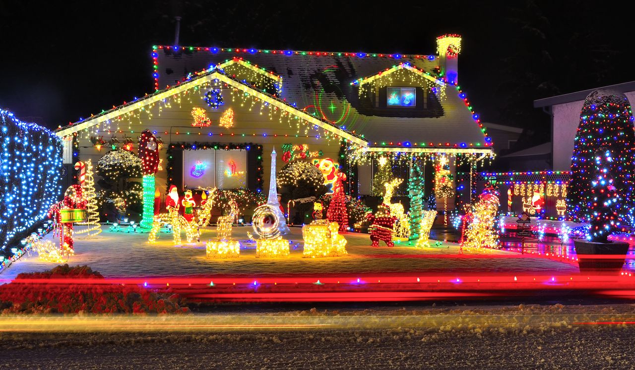 A decorated house.