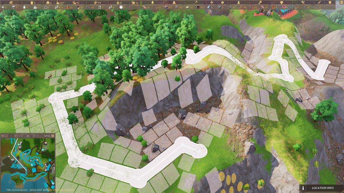 Image of pre-alpha gameplay from fantasy city-builder Pioneers of Pagonia