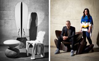 Beyond The Image by Byung Hoon Choi, and Sketch chair by Front. Right, Marc Benda and Jennifer Olshin with Eleventh Hour