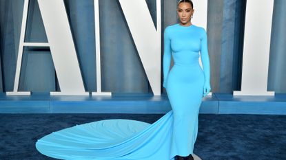 Kim Kardashian attends the 2022 Vanity Fair Oscar Party hosted by Radhika Jones at Wallis Annenberg Center for the Performing Arts on March 27, 2022 in Beverly Hills, California.