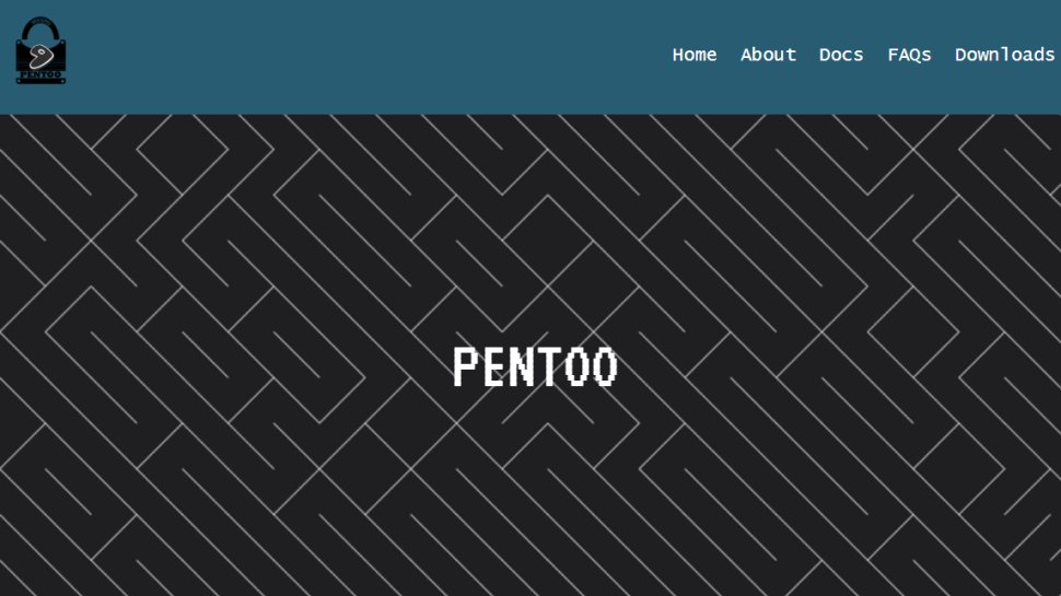 Website screenshot of Pentoo (July, 2025)