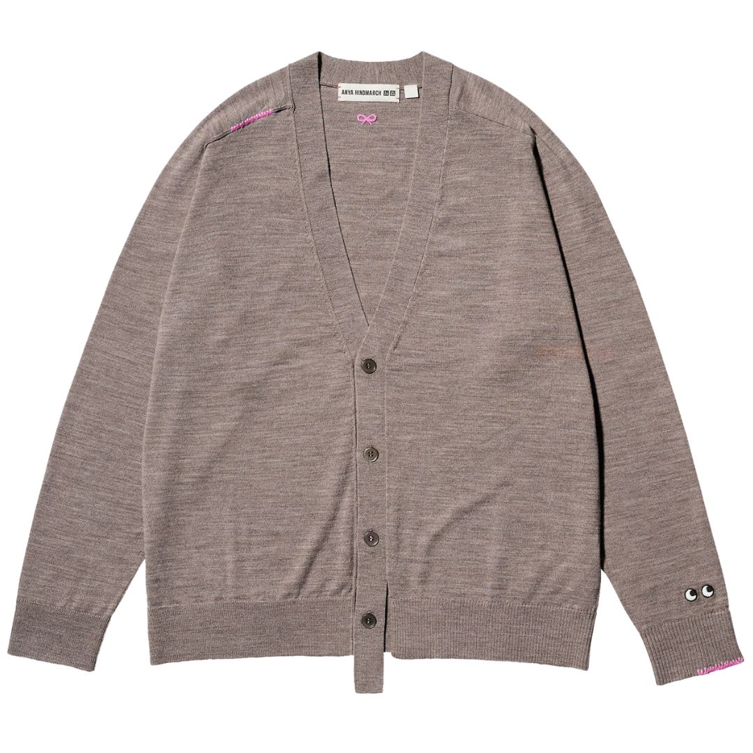 Uniqlo X Anya Hindmarch 100% Merino V Neck Cardigan