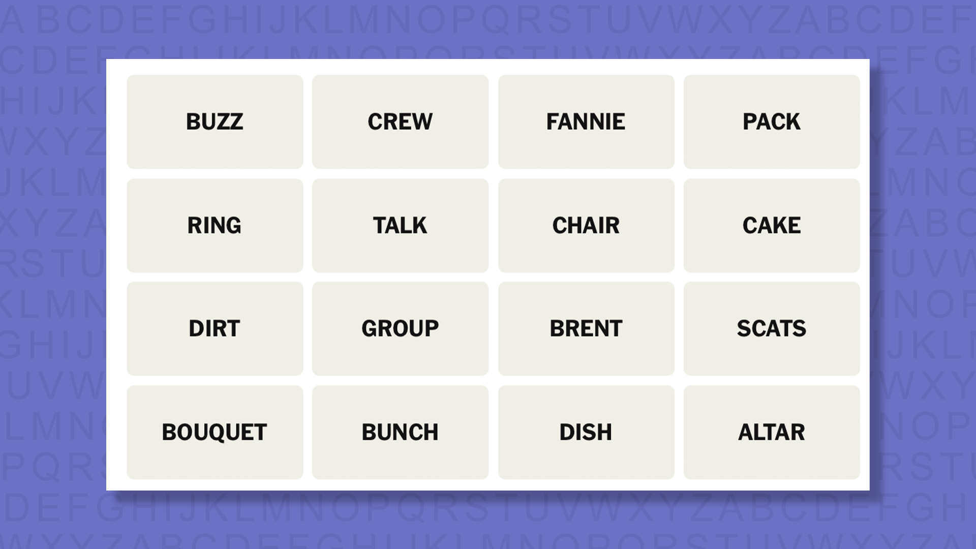 NYT Connections hints for game 849 on a purple background