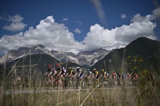 TOPSHOT The pack rides during the 5th stage of the 107th edition of the Tour de France cycling race 185 km between Gap and Privas on September 2 2020 Photo by Marco BERTORELLO AFP Photo by MARCO BERTORELLOAFP via Getty Images