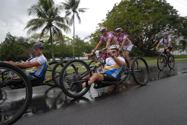 Patrik Doak (Team Van Be Venture) is racing on a hand cycle