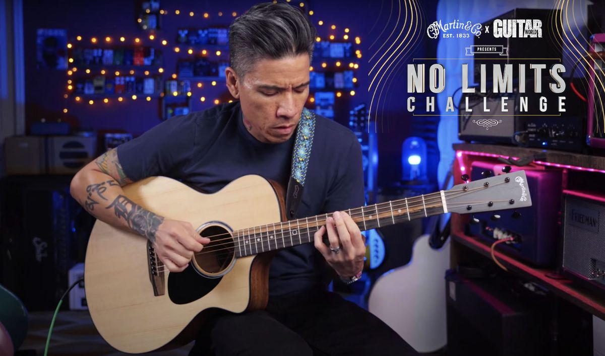 R.J. Ronquillo plays a Martin SC acoustic guitar