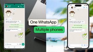 Two phones logged into the same WhatsApp account