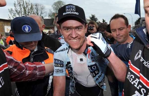 Tour of Flanders: Nick Nuyens (Saxo Bank-Sungard) was the toast of Flanders after his win.