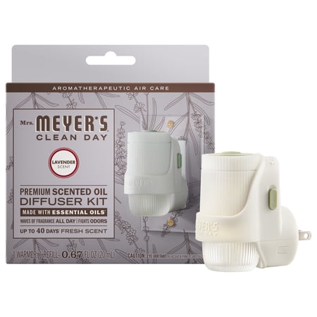 Mrs. Meyer's Lavender Scented Oil Diffuser Starter Kit, Plug-In, 1 Warmer &amp;amp; 0.67 Fl Oz Refill