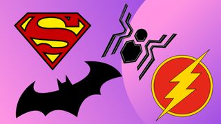 Superman, Spiderman, Batman and the Flash logo
