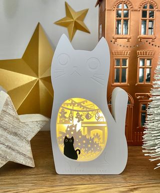Cat Christmas Tree Paper Night Light - Little Claws