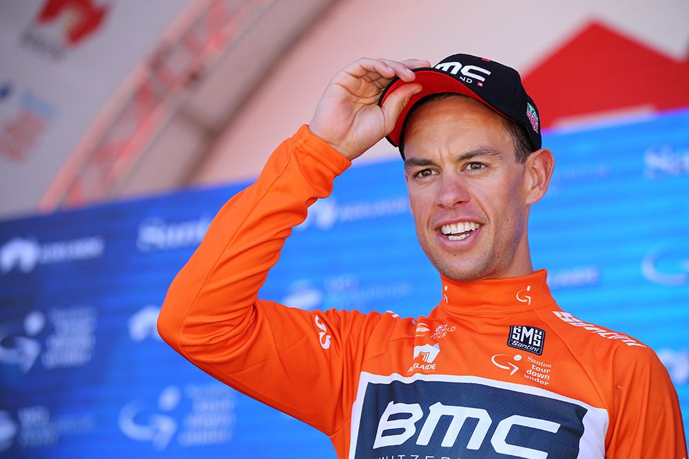 Richie Porte (BMC Racing) in the Tour Down Under ochre leader's jersey