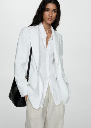 Straight-Fit Linen Blazer