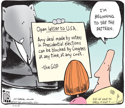 
Political cartoon U.S. GOP Senate
