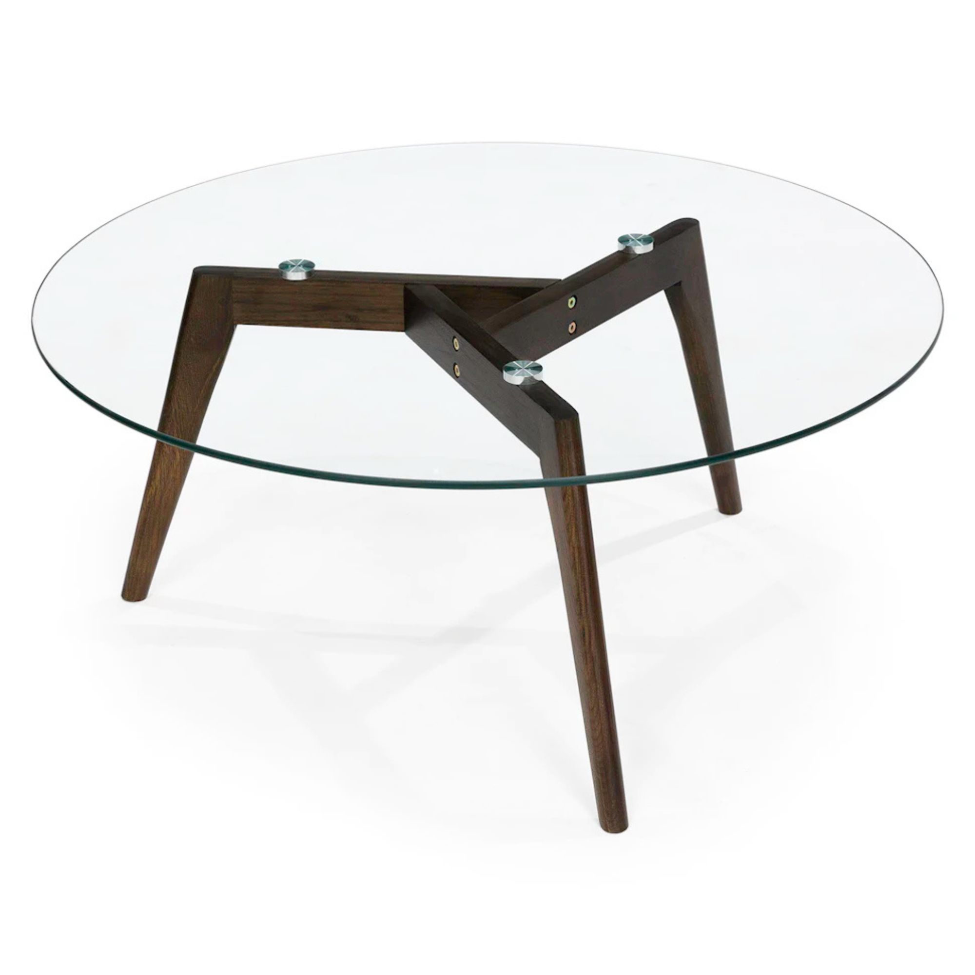 Clarus 31.5" Glass Coffee Table - Walnut