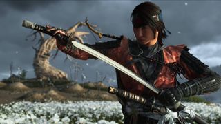 A screenshot of Atsu in Ghost of Yotei