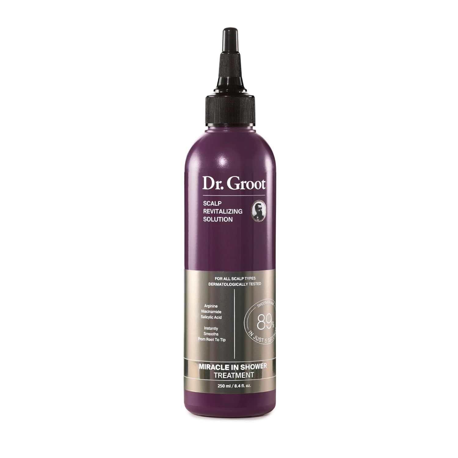 Dr. Groot Miracle in Shower Moisturizing Treatment for Hair Loss, Korean Hair Care Rinse, Rosemary Oil for Smooth, Healthier-Looking Hair in 5 Seconds, Scalp Revitalizing Solution, 250 Ml