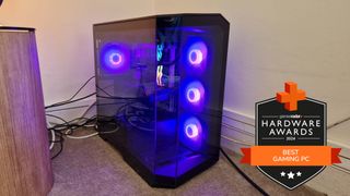 Maingear Zero Ruby gaming PC with GamesRadar+ Hardware Awards badge