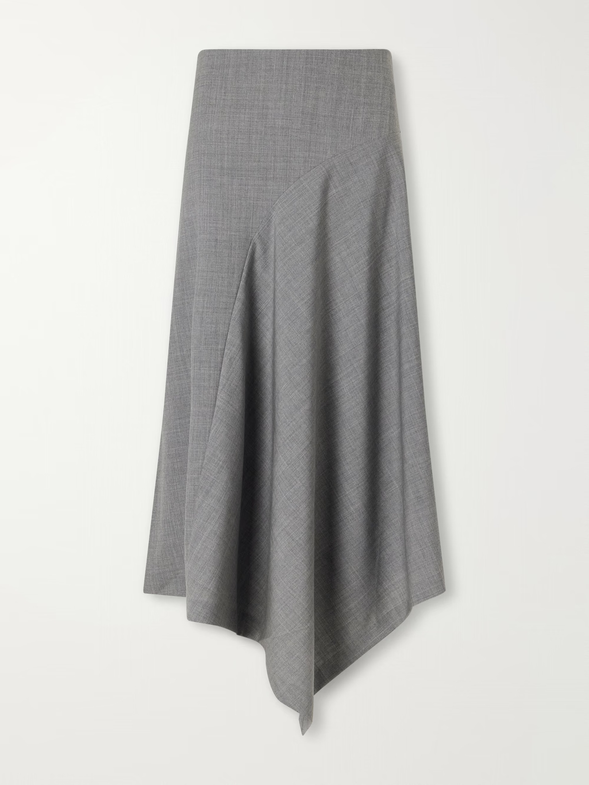 St. Agni, Asymmetric Stretch-Wool Midi Skirt