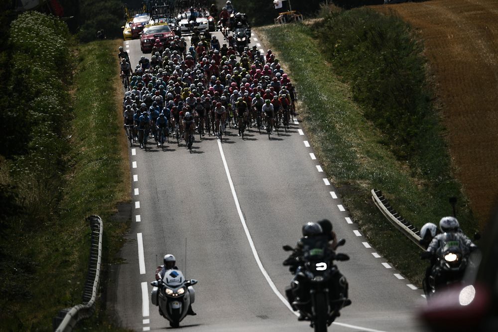 The peloton in action during stage 7