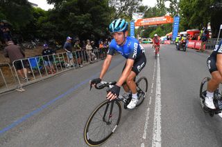 STIRLING AUSTRALIA JANUARY 22 Arrival Ryan Gibbons of South Africa Team NTT Pro Cycling during the 22nd Santos Tour Down Under 2020 Stage 2 a 1355km stage from Woodside to Stirling 422m TDU tourdownunder UCIWT on January 22 2020 in Stirling Australia Photo by Tim de WaeleGetty Images