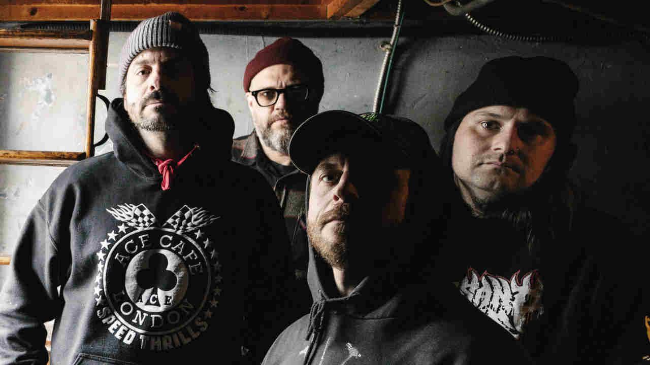 Cancer Bats posing for a photograph