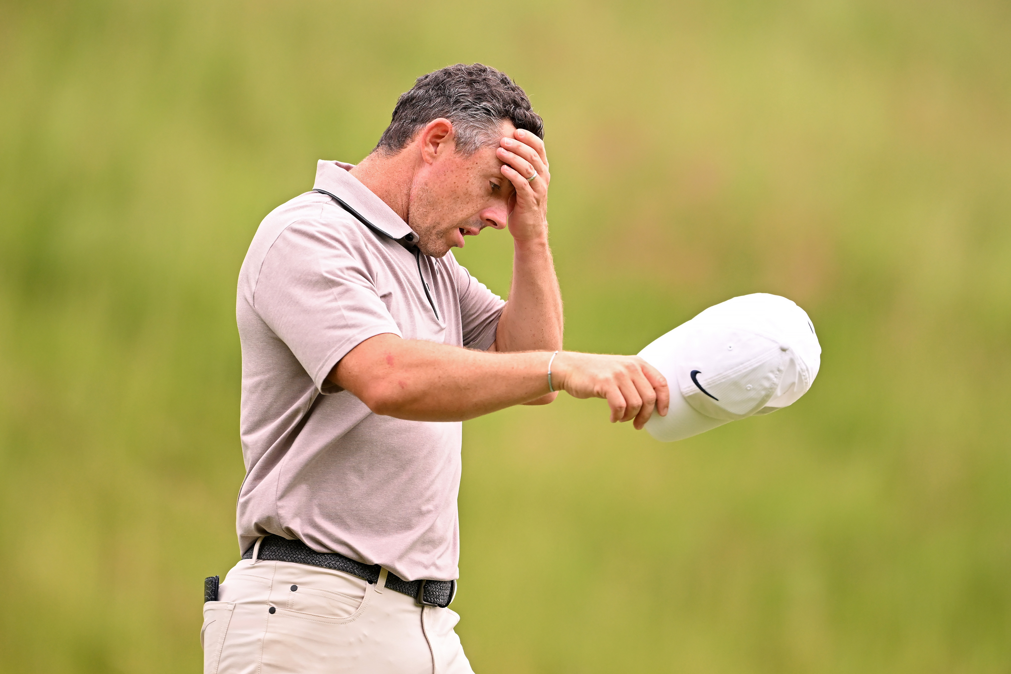 A frustrated Rory McIlroy during the third round of the US Open at Oakmont