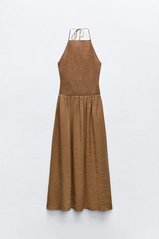 Zara FLOWY HALTER DRESS