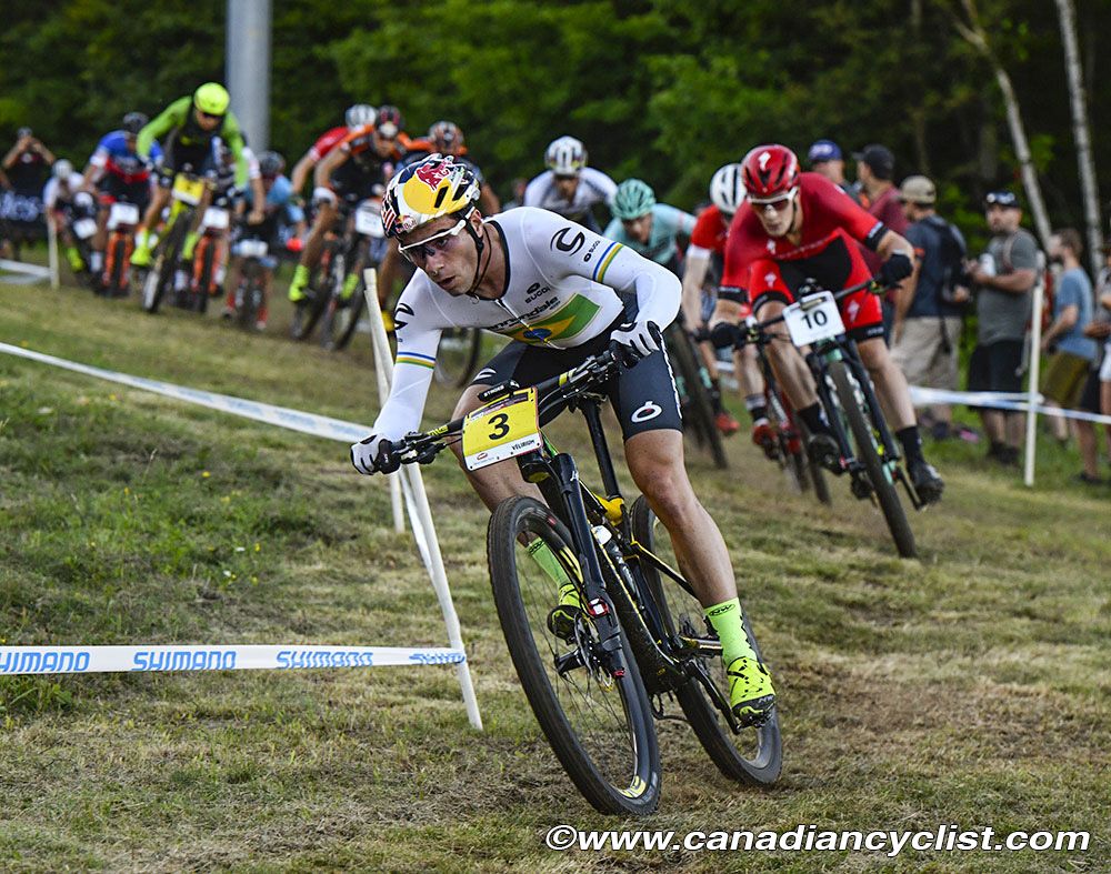 Henrique Avancini (Cannondale Factory Racing XC) setting the pace for the first half of the race