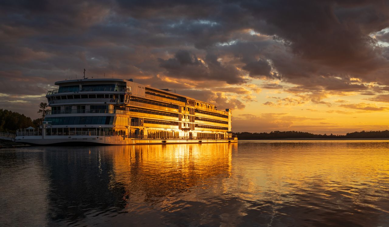 Cruise ship exterior and interior