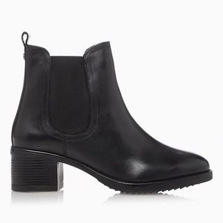 Best chelsea boots for women, heeled black chelsea boots, Dune London