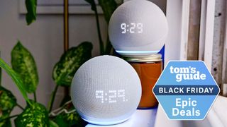 Echo Dots with Clock