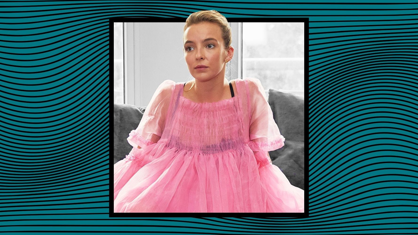jodie comer killing eve pink dress Killing Eve's Jodie Comer Talks Villanelle's Enviable Fashion