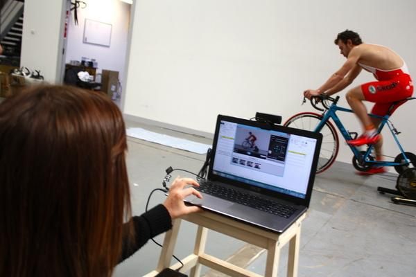 Just like all the other riders, Wippert's effort is recorded for analysis