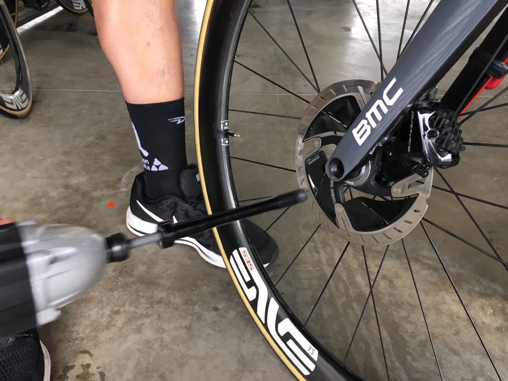 Several WorldTour teams are opting for power tools to assist with wheel changes