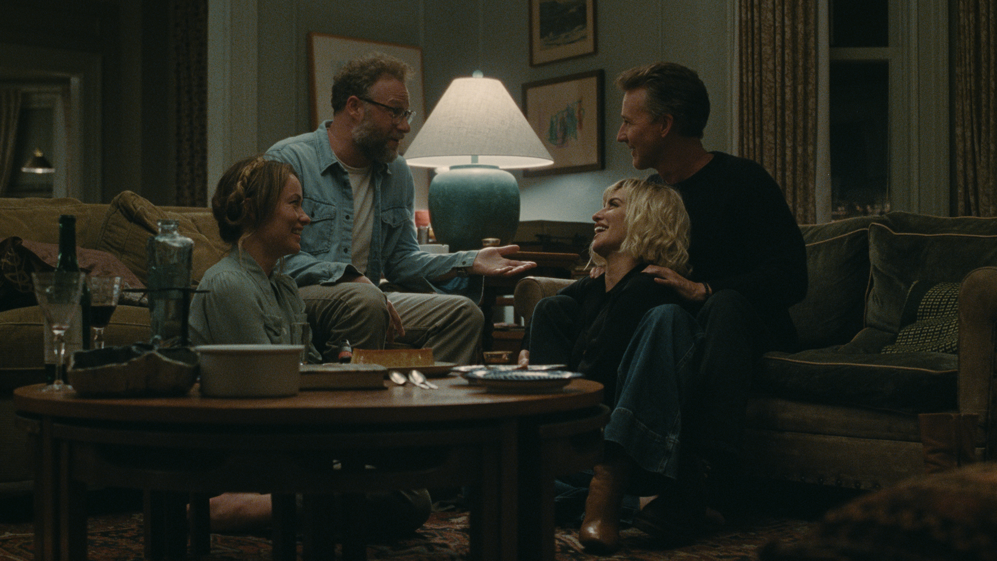 Olivia Wilde, Seth Rogen, Pen&amp;eacute;lope Cruz and Edward Norton appear in The Invite by Olivia Wilde, an official selection of the 2026 Sundance Film Festival. Courtesy of Sundance Institute | photo c/o The Invite