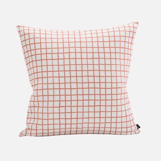 grid cushion with checks design and white background