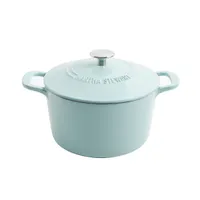 Martha Stewart 7 Quart Enameled Cast Iron Dutch Oven in Martha Blue Martha Stewart 7 Quart Enameled Cast Iron Dutch Oven in Martha Blue