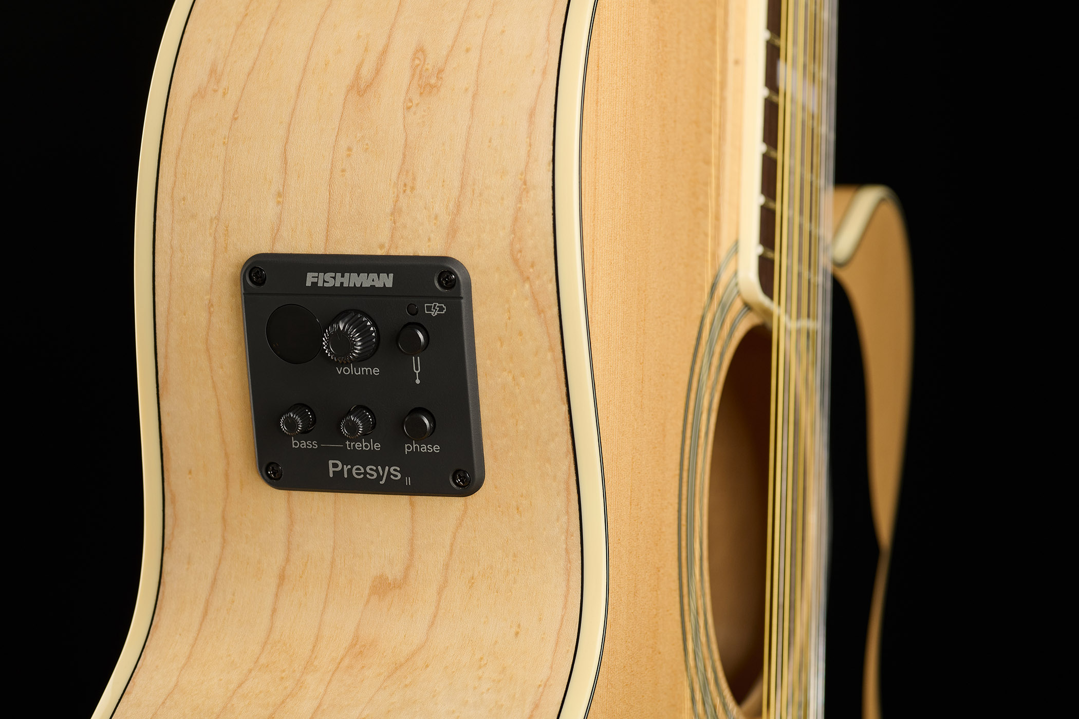 Harley Benton Custom Line King-12CE NT: the cutaway jumbo 12-string features an all-maple build, gold hardware and Fishman electronics