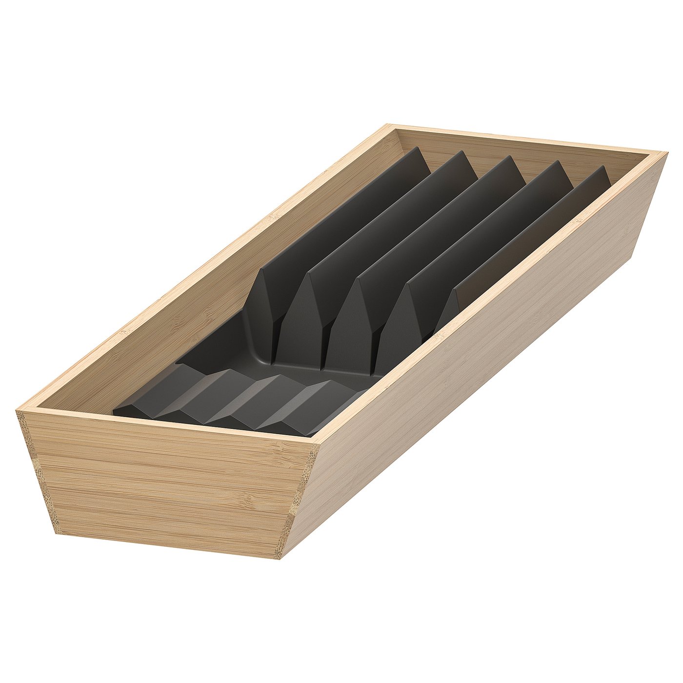 Uppdatera Tray With Knife Rack - Light Bamboo/anthracite 6x19 1/2 "