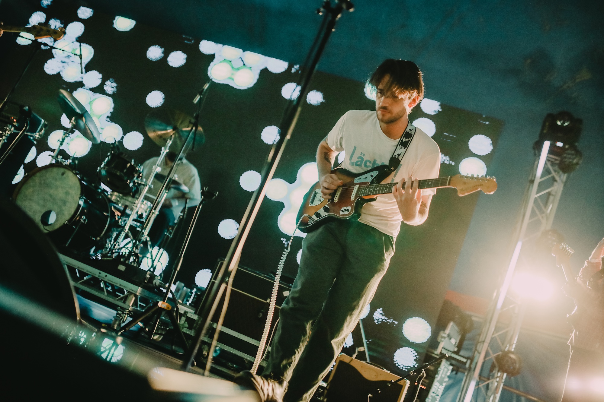 Joel Johnston performs onstage with Far Caspian at Curraghmore House in Waterford, Ireland on July 29, 2022