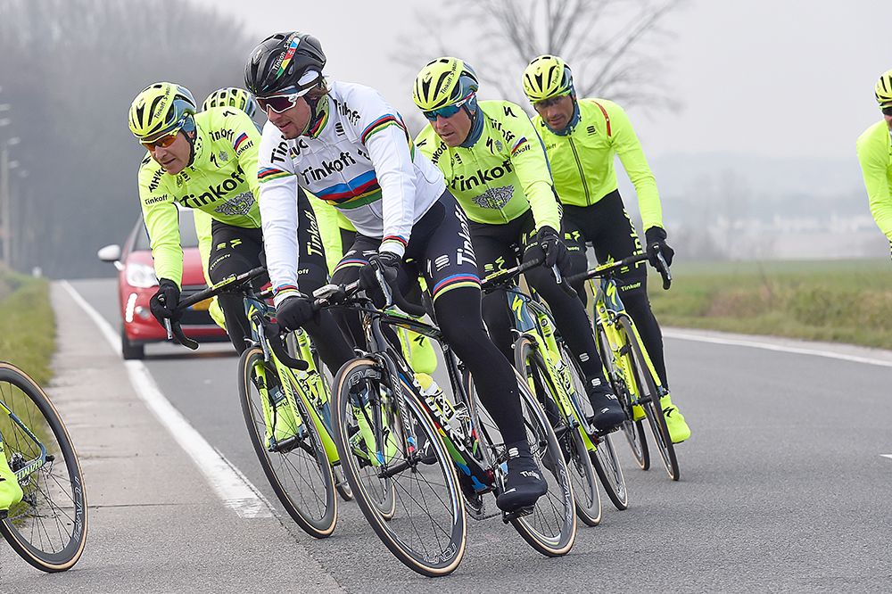 Peter Sagan and his Tinkoff teammates train in Belgium